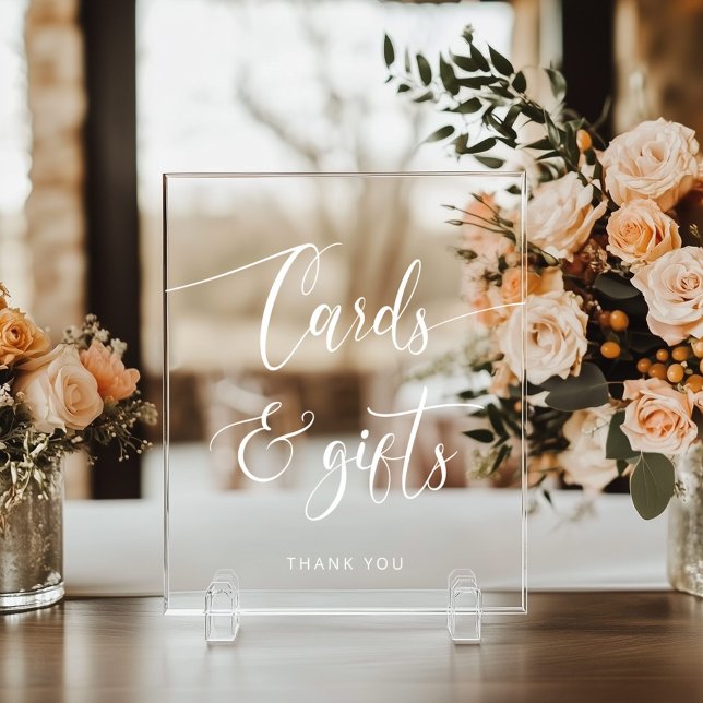Minimalist white Cards and gifts  Acrylic Sign (Creator Uploaded)