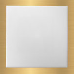 Minimalist White Ceramic Tile<br><div class="desc">Plain White Tile.  White matches gold & white pattern tiles.</div>