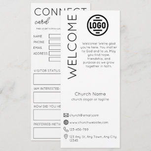 Minimalist White Church Connection Card
