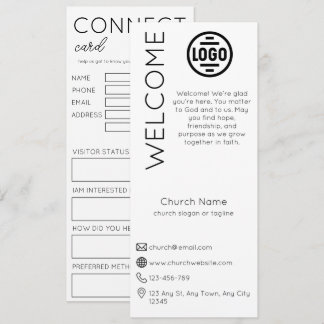Minimalist White Church Connection Card