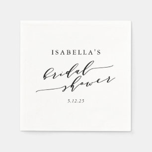 Minimalist White Classic Script Bridal Shower Napkin