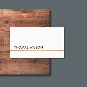 Minimalist White Copper Line Attorney Business Card