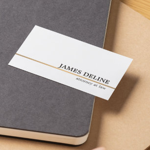 Minimalist White Copper Line Attorney Business Card