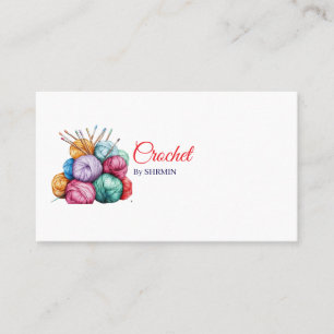 Minimalist white Crochet Thank You & Discount Business Card