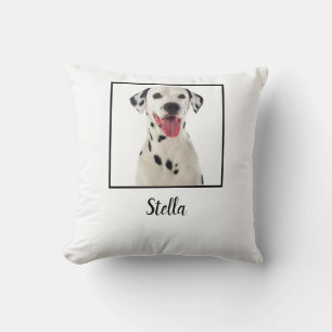 Minimalist White Custom Dog Photo Cushion