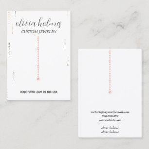 Minimalist white diamond jewellery business card