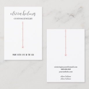 Minimalist white diamond jewelry business card