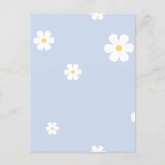Minimalist white flower  holiday postcard