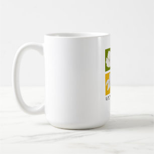 Minimalist White Flowers Pop Art Graphic Design Coffee Mug