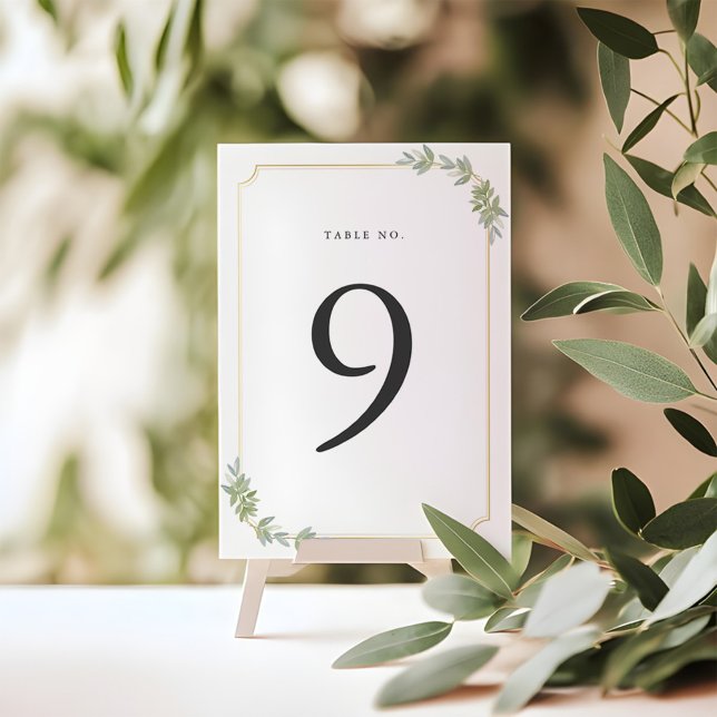 Minimalist White Frame Gold Table Numbers (Creator Uploaded)