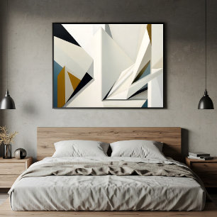 Minimalist White Geometry Shapes Poster