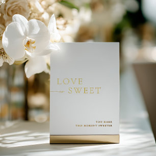 Minimalist White & Gold Dessert Table Sign