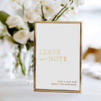 Minimalist White & Gold Guest Book Sign