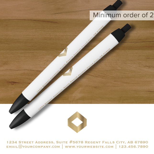 Minimalist White Gold Logo Promotional Pen (Creator Uploaded)