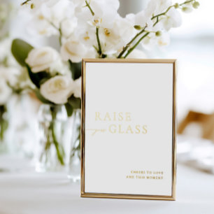 Minimalist White & Gold Wedding Bar Sign