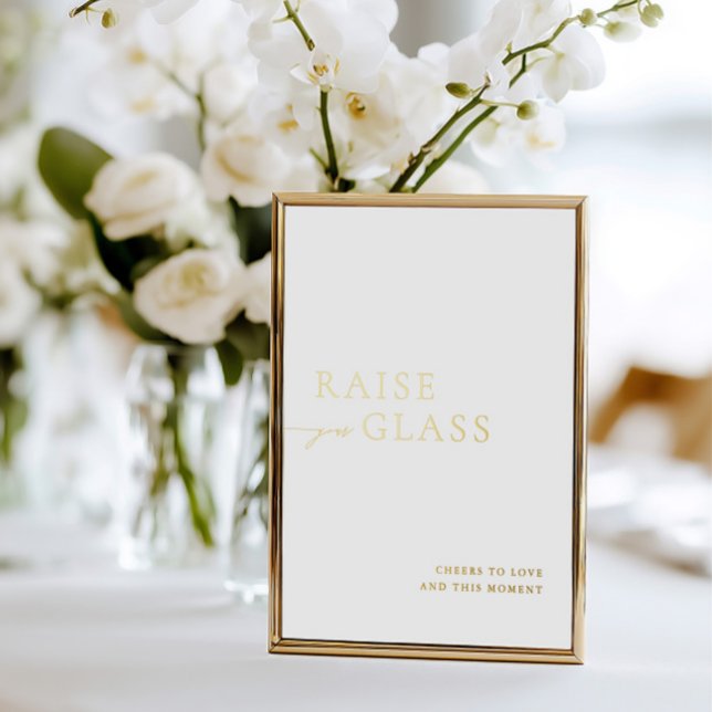 Minimalist White & Gold Wedding Bar Sign (Minimalist White & Gold Wedding Bar Sign Foil)