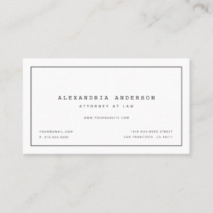 Minimalist White Lawyer Professional Business Card