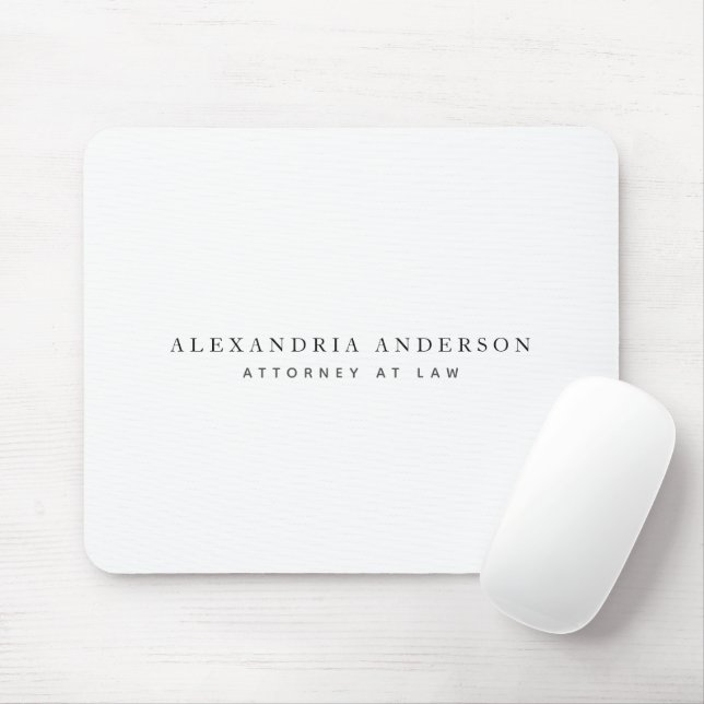 Minimalist White Lawyer Professional Mouse Pad (With Mouse)