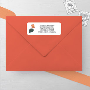 Minimalist White Lily Wedding Return Address Label