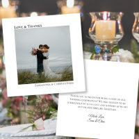 Minimalist White Love Thanks Photo & Note Wedding