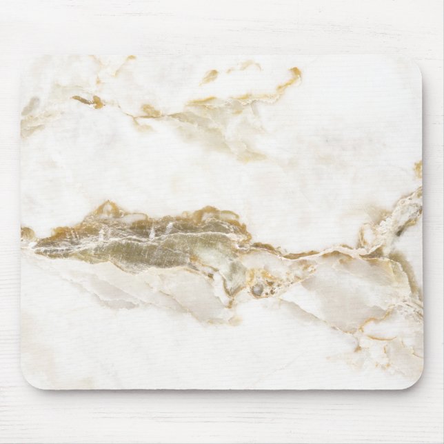 Minimalist White Marble Mouse Pad (Front)