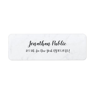 Minimalist White Marble Template Return Address Return Address Label