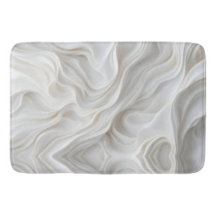 Minimalist White Marble Wave Bath Mat – Soft Rug