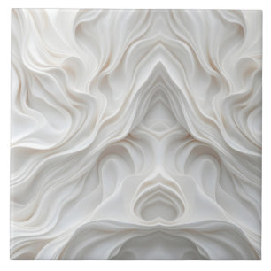 Minimalist White Marble Wave Ceramic Tile Elegant
