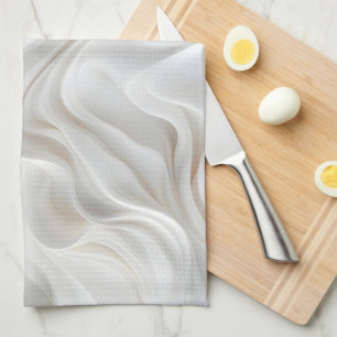 Minimalist White Marble Wave Kitchen Towel Modern