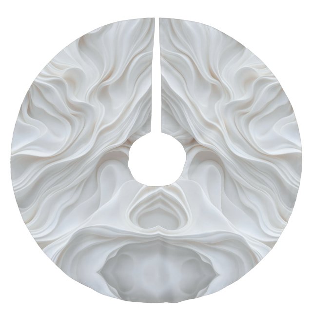 Minimalist White Marble Wave Tree Skirt – Soft  (Front)