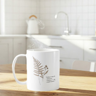 Minimalist White mug with Peace Quote – Elegant