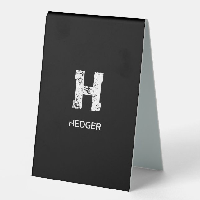 MINIMALIST WHITE ONE LETTER MONOGRAM NAME BLACK  (Front)
