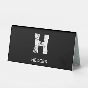 MINIMALIST WHITE ONE LETTER MONOGRAM NAME BLACK 