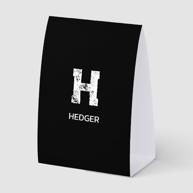 MINIMALIST WHITE ONE LETTER MONOGRAM NAME BLACK  (Front)