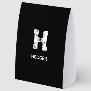 MINIMALIST WHITE ONE LETTER MONOGRAM NAME BLACK
