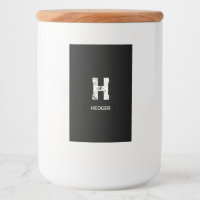 MINIMALIST WHITE ONE LETTER MONOGRAM NAME BLACK