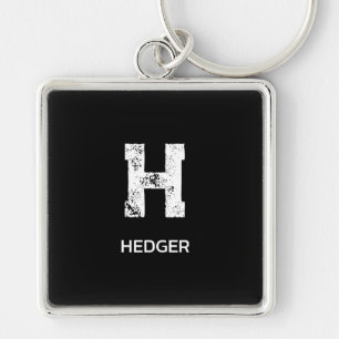 MINIMALIST WHITE ONE LETTER MONOGRAM NAME BLACK KEY RING