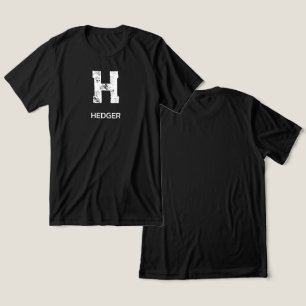 MINIMALIST WHITE ONE LETTER MONOGRAM NAME BLACK Tri-Blend SHIRT
