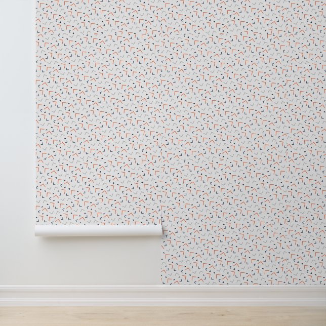 Minimalist White Pattern with Colourful Angles Wallpaper (Application)