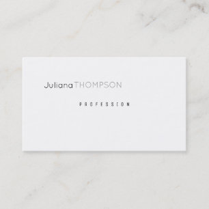 minimalist white plain & clear prof business card