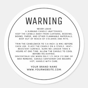 Minimalist white product warning label