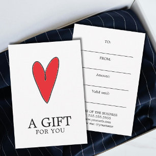 Minimalist White Red Heart Playful Warm