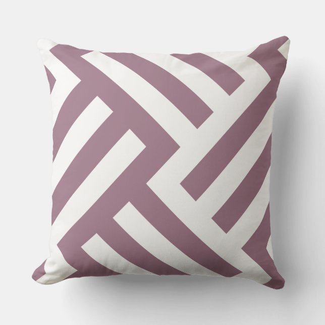 Minimalist White & Red Striped Patterned Cushion (Front)