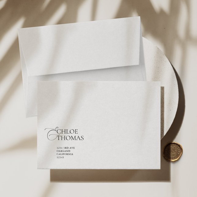 Minimalist White Return Address Wedding RSVP Envelope (Minimalist White Return Address Wedding RSVP Envelope)