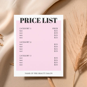Minimalist White Rose QR Code Salon Price List Flyer
