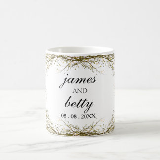 Minimalist white rustic wedding gift coffee mug