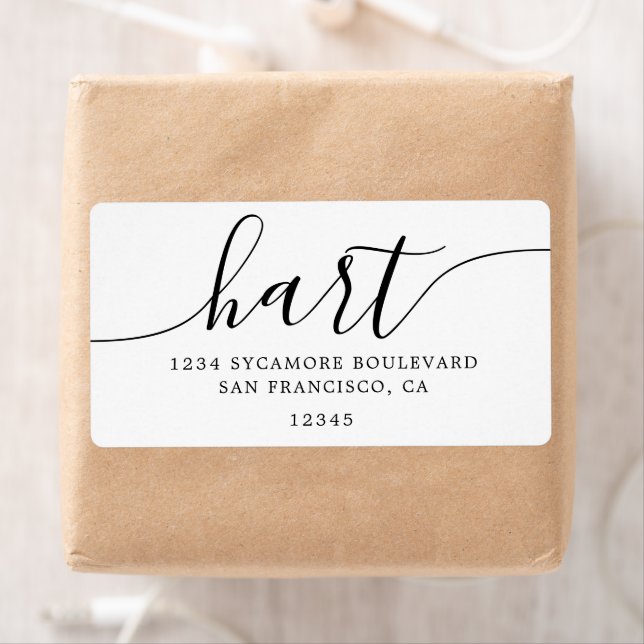 Minimalist White Script Family Return Address  (Insitu)