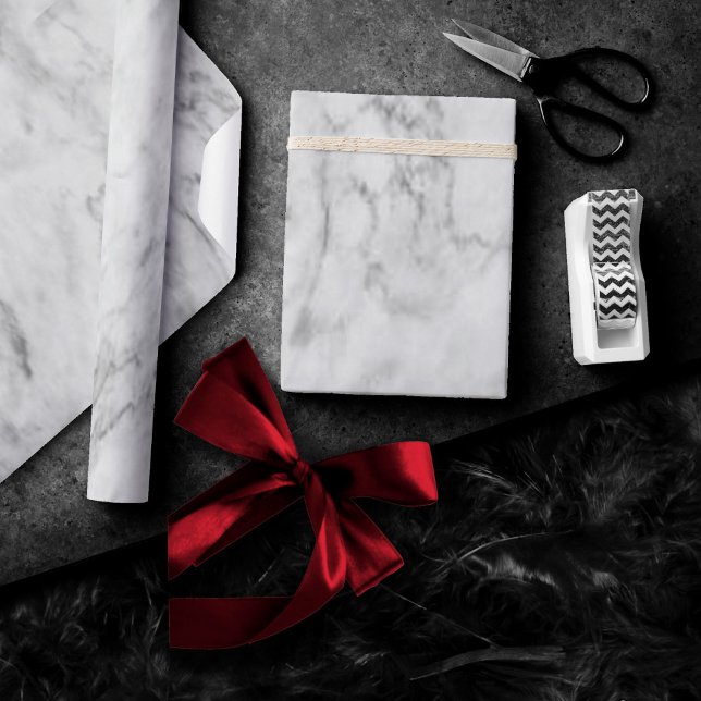 Minimalist White Silver and Grey Textured Marble Wrapping Paper (Creator Uploaded)