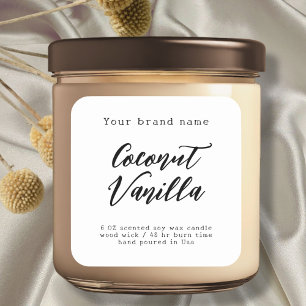 Minimalist white simple packaging candle label