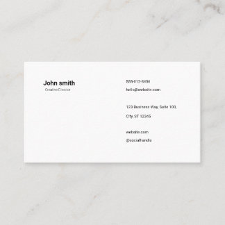 Minimalist White Simple Professional Business Card